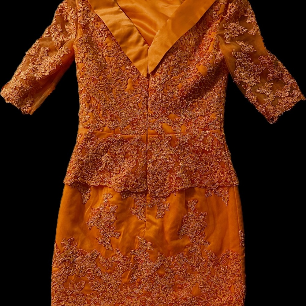 Orange mother of the bride dress. Can be worn for lots of occasions.